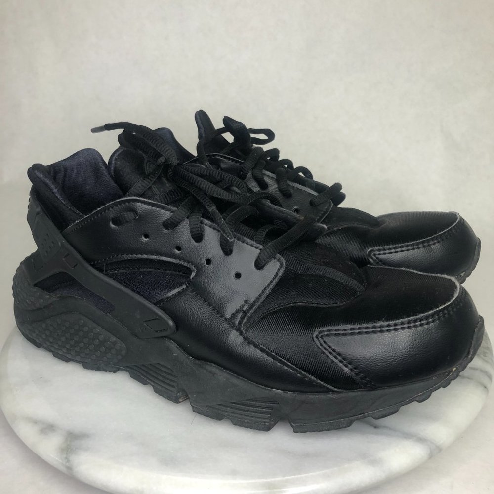 NIKE Air Huarache Run Triple Black Running Shoes Women's US 10 FITS US 8.5